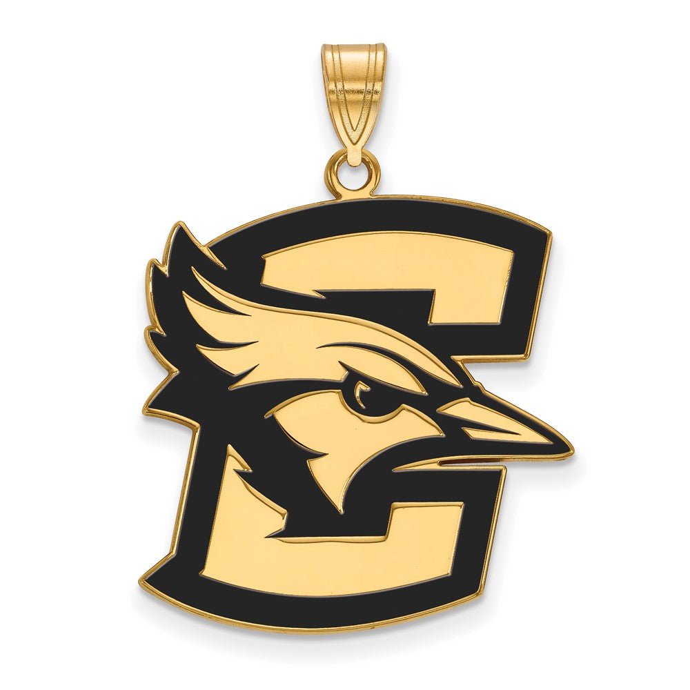 Sterling Silver Gold-plated LogoArt Creighton University Bluejay Extra Large Enameled Pendant