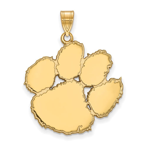 10k Gold LogoArt Clemson University Tiger Paw Extra Large Pendant