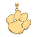 14k Gold LogoArt Clemson University Tiger Paw Extra Large Pendant