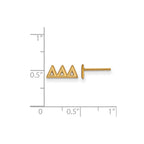 Sterling Silver Gold-plated LogoArt Delta Delta Delta Sorority Greek Letters Extra Small Post Earrings
