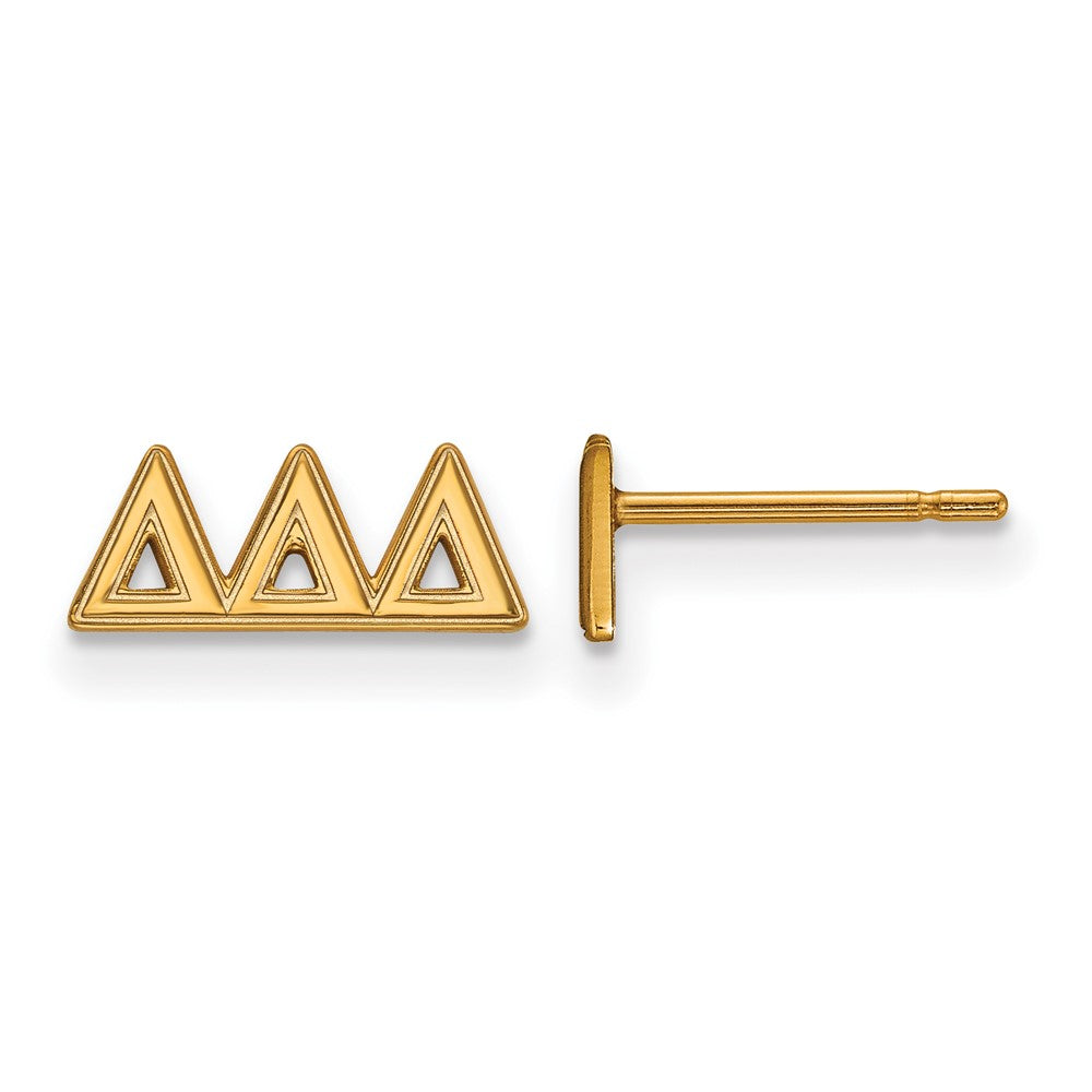 Sterling Silver Gold-plated LogoArt Delta Delta Delta Sorority Greek Letters Extra Small Post Earrings