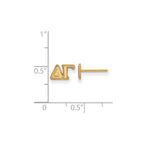 Sterling Silver Gold-plated LogoArt Delta Gamma Sorority Greek Letters Extra Small Post Earrings