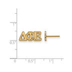 Sterling Silver Gold-plated LogoArt Delta Phi Epsilon Sorority Greek Letters Extra Small Post Earrings