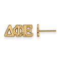 Sterling Silver Gold-plated LogoArt Delta Phi Epsilon Sorority Greek Letters Extra Small Post Earrings