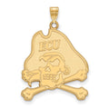 10k Gold LogoArt East Carolina University Pirate Extra Large Pendant