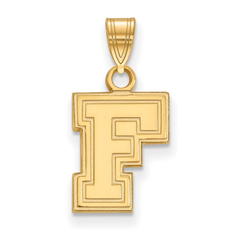 14k Gold LogoArt Fordham University Letter F Small Pendant