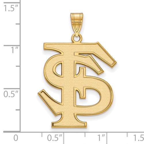 10k Gold LogoArt Florida State University F-S Extra Large Pendant