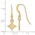 Sterling Silver Gold-plated LogoArt Furman University Extra Small Dangle Wire Earrings