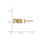 Sterling Silver Gold-plated LogoArt Gamma Phi Beta Sorority Greek Letters Extra Small Post Earrings