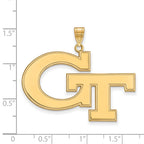 10k Gold LogoArt Georgia Institute of Technology G-T Extra Large Pendant