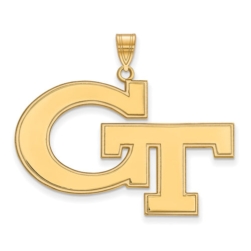 10k Gold LogoArt Georgia Institute of Technology G-T Extra Large Pendant