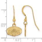 Sterling Silver Gold-plated LogoArt Jacksonville State University Extra Small Dangle Wire Earrings