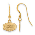 Sterling Silver Gold-plated LogoArt Jacksonville State University Extra Small Dangle Wire Earrings