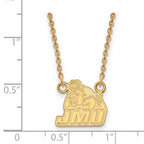 Sterling Silver Gold-plated LogoArt James Madison University Small Pendant 18 inch Necklace
