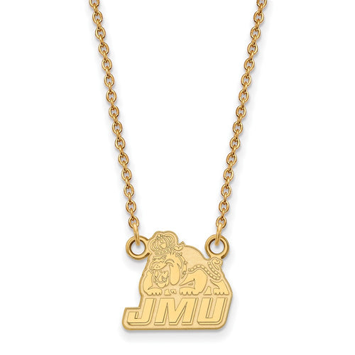 10k Gold LogoArt James Madison University Small Pendant 18 inch Necklace