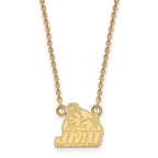 Sterling Silver Gold-plated LogoArt James Madison University Small Pendant 18 inch Necklace