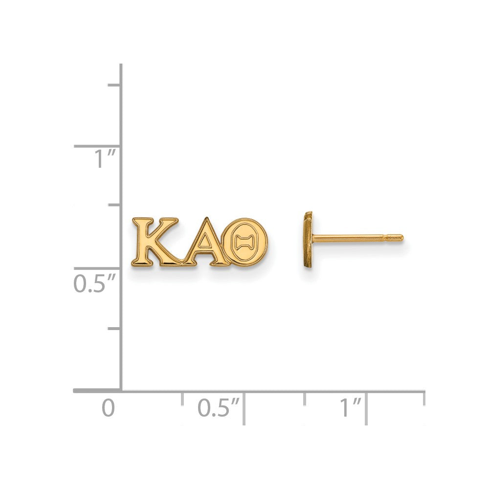 Sterling Silver Gold-plated LogoArt Kappa Alpha Theta Sorority Greek Letters Extra Small Post Earrings
