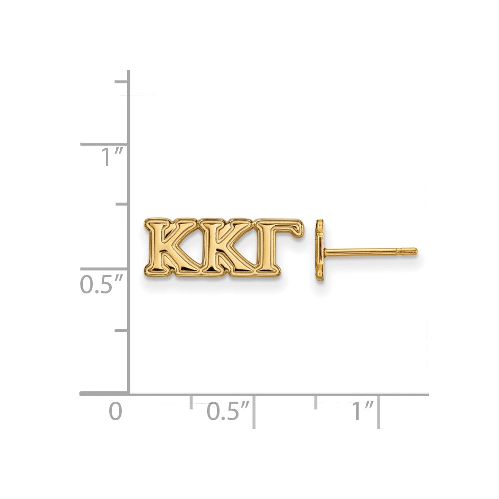 Sterling Silver Gold-plated LogoArt Kappa Kappa Gamma Sorority Greek Letters Extra Small Post Earrings