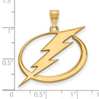 Sterling Silver Gold-plated NHL LogoArt Tampa Bay Lightning Extra Large Pendant