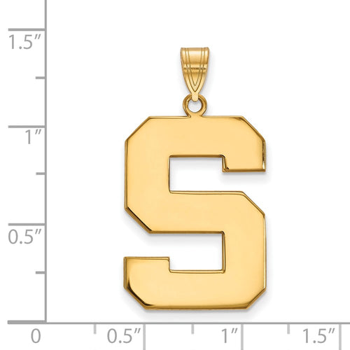 10k Gold LogoArt Michigan State University Letter S Extra Large Pendant