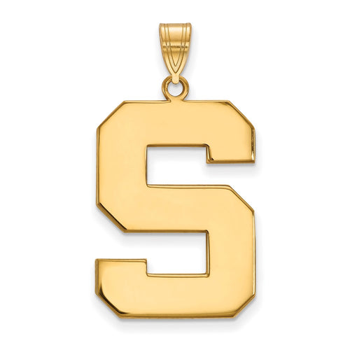 10k Gold LogoArt Michigan State University Letter S Extra Large Pendant