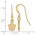 Sterling Silver Gold-plated NHL LogoArt Toronto Maple Leafs Extra Small Dangle Earrings