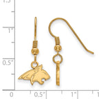 Sterling Silver Gold-plated LogoArt Montana State University Bobcat Extra Small Dangle Wire Earrings