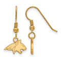 Sterling Silver Gold-plated LogoArt Montana State University Bobcat Extra Small Dangle Wire Earrings