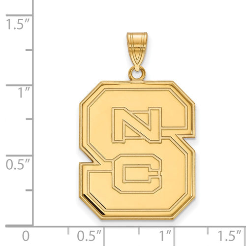 10k Gold LogoArt North Carolina State University N-C-S Extra Large Pendant