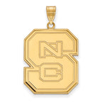 10k Gold LogoArt North Carolina State University N-C-S Extra Large Pendant