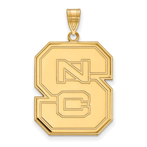 10k Gold LogoArt North Carolina State University N-C-S Extra Large Pendant