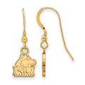 Sterling Silver Gold-plated LogoArt Northern Illinois University N-I-U Huskies Extra Small Dangle Wire Earrings