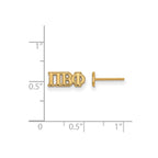 Sterling Silver Gold-plated LogoArt Pi Beta Phi Sorority Greek Letters Extra Small Post Earrings