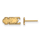 Sterling Silver Gold-plated LogoArt Phi Sigma Sigma Sorority Greek Letters Extra Small Post Earrings