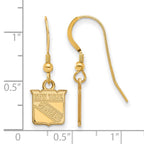 Sterling Silver Gold-plated NHL LogoArt New York Rangers Extra Small Dangle Wire Earrings