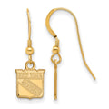 Sterling Silver Gold-plated NHL LogoArt New York Rangers Extra Small Dangle Wire Earrings
