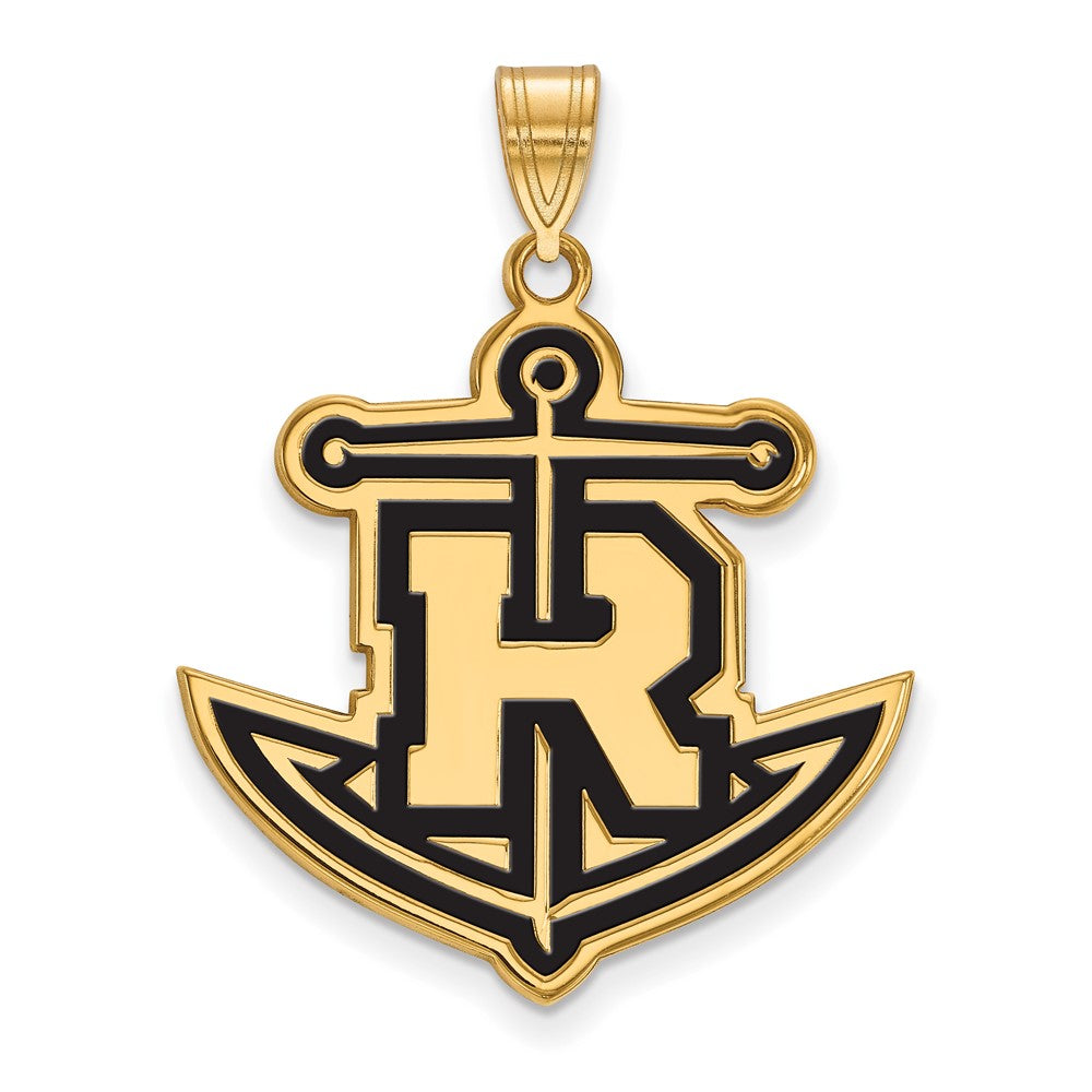 Sterling Silver Gold-plated LogoArt Rollins College Anchor Extra Large Enameled Pendant