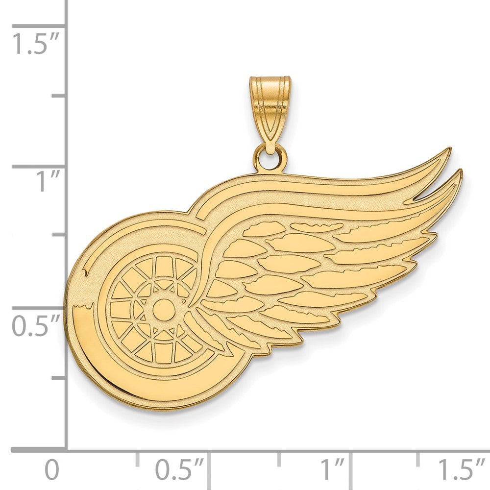 14k Gold NHL LogoArt Detroit Red Wings Extra Large Pendant