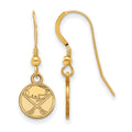 Sterling Silver Gold-plated NHL LogoArt Buffalo Sabres Extra Small Dangle Earrings