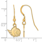 Sterling Silver Gold-plated NHL LogoArt Ottawa Senators Extra Small Dangle Wirer Earrings