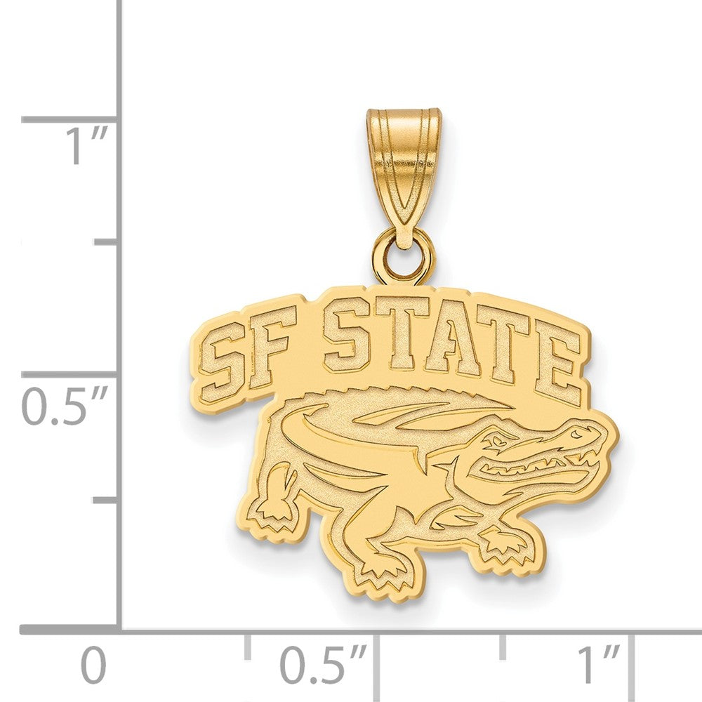 Sterling Silver Gold-plated LogoArt San Francisco State University Medium Pendant
