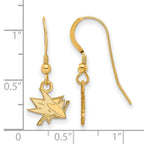 Sterling Silver Gold-plated NHL LogoArt San Jose Sharks Extra Small Dangle Earrings