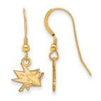 Sterling Silver Gold-plated NHL LogoArt San Jose Sharks Extra Small Dangle Earrings