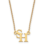 Sterling Silver Gold-plated LogoArt Sam Houston State University Small Pendant 18 inch Necklace