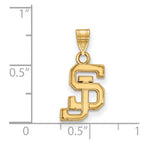 10k Gold LogoArt San Jose State University S-J Small Pendant