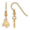 Sterling Silver Gold-plated LogoArt Texas State University Bobcat Extra Small Dangle Wire Earrings