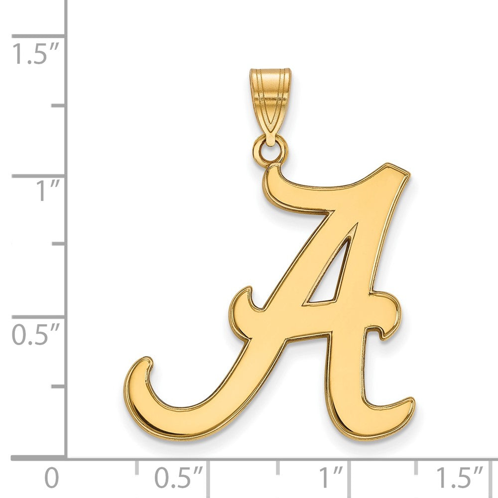 Sterling Silver Gold-plated LogoArt University of Alabama Letter A Extra Large Pendant