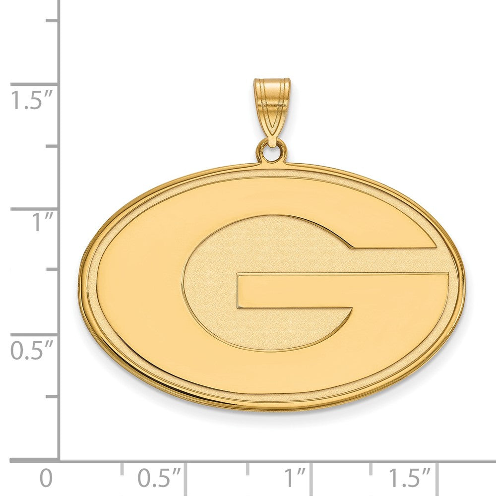 Sterling Silver Gold-plated LogoArt University of Georgia Letter G Extra Large Pendant