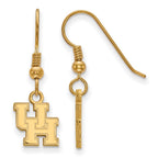 Sterling Silver Gold-plated LogoArt University of Houston U-H Extra Small Dangle Wire Earrings