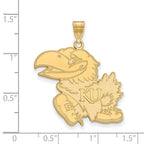 10k Gold LogoArt University of Kansas Jayhawk Extra Large Pendant
